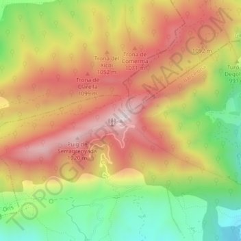 Bellmunt topographic map, elevation, terrain