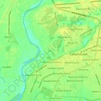 Isla topographic map, elevation, terrain