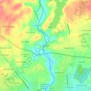 Wooddale topographic map, elevation, terrain