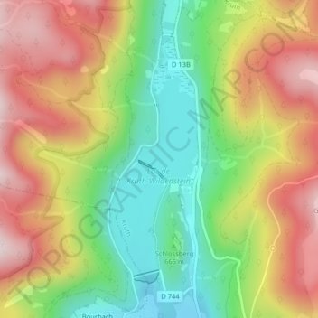 Lac de Kruth topographic map, elevation, terrain