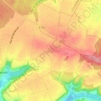 Brassoir topographic map, elevation, terrain
