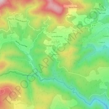 La Croizille topographic map, elevation, terrain