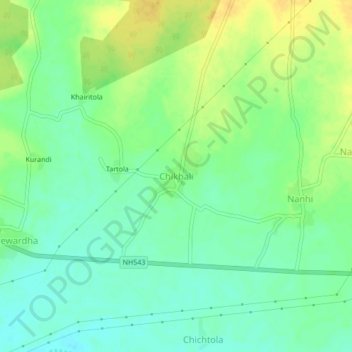 Chikhali topographic map, elevation, terrain