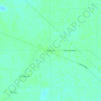 Delta City topographic map, elevation, terrain