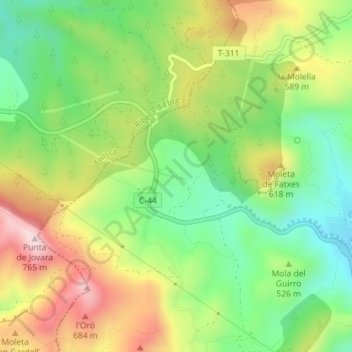 Fatxes topographic map, elevation, terrain