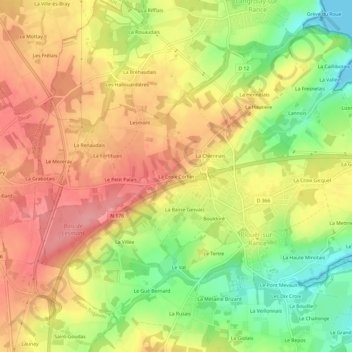 La Croix Corbin topographic map, elevation, terrain