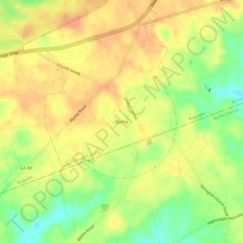Blythe topographic map, elevation, terrain