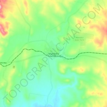 Manildra topographic map, elevation, terrain