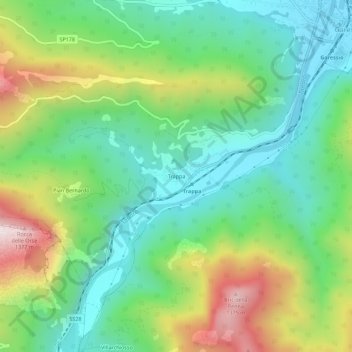 Trappa topographic map, elevation, terrain
