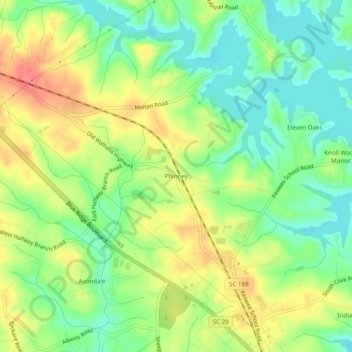 Phinney topographic map, elevation, terrain