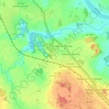 Buskåker topographic map, elevation, terrain