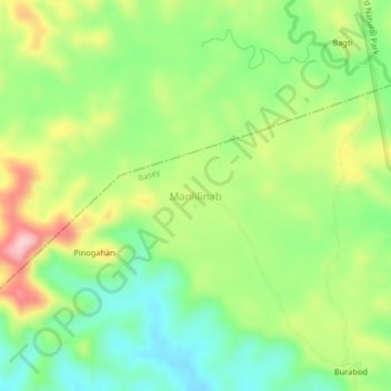 Manlilinab topographic map, elevation, terrain