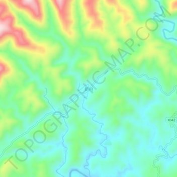Duyong topographic map, elevation, terrain