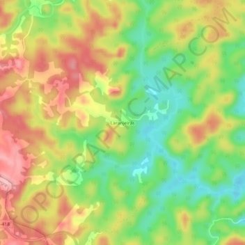 Laranjeiras topographic map, elevation, terrain