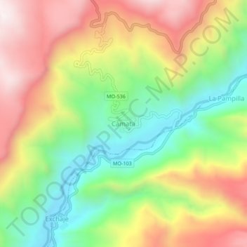 Camata topographic map, elevation, terrain