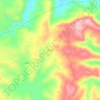 Tocoy topographic map, elevation, terrain
