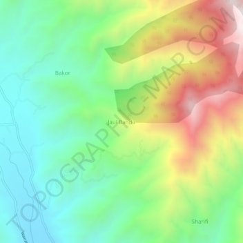 Jaul Banda topographic map, elevation, terrain