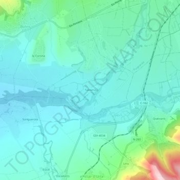 Talltorta topographic map, elevation, terrain