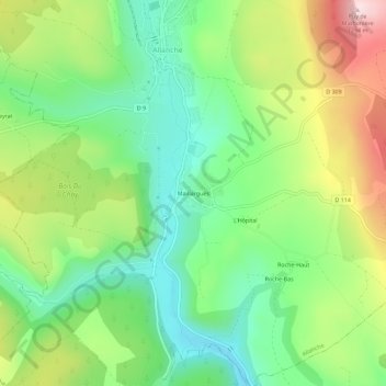 Maillargues topographic map, elevation, terrain