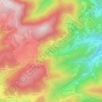 La Valette topographic map, elevation, terrain