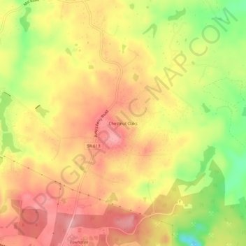 Chestnut Oaks topographic map, elevation, terrain