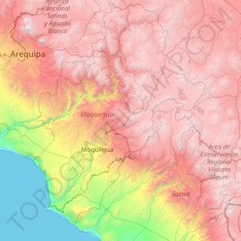 Provincia de Mariscal Nieto topographic map, elevation, terrain