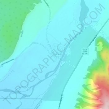 Moose topographic map, elevation, terrain