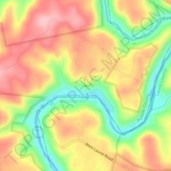 Bee Rock Overlook topographic map, elevation, terrain