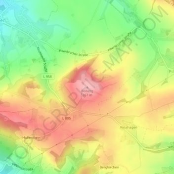 Boberg topographic map, elevation, terrain