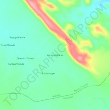 Kodishalakunta topographic map, elevation, terrain