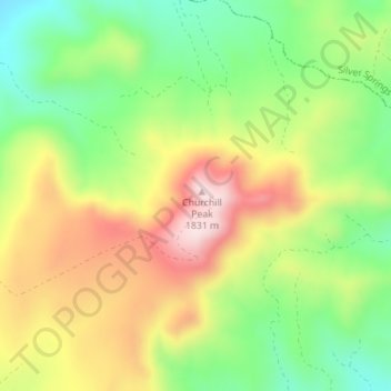 Churchill Butte topographic map, elevation, terrain