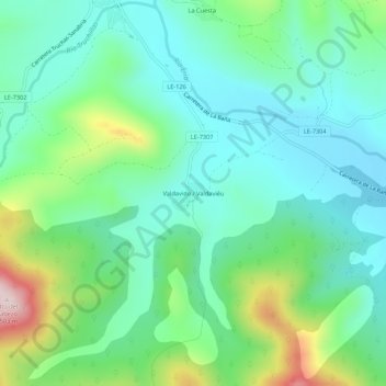 Valdavido topographic map, elevation, terrain