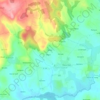 Panner topographic map, elevation, terrain