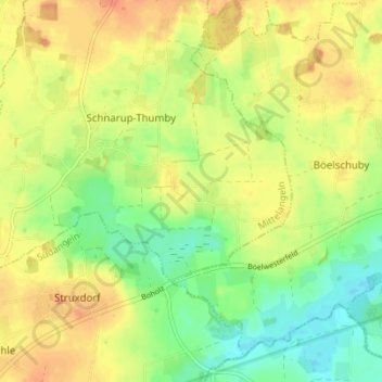 Schnarup topographic map, elevation, terrain