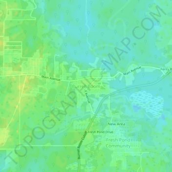 Burrell Boom topographic map, elevation, terrain