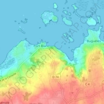 Lannec Ty Gard topographic map, elevation, terrain