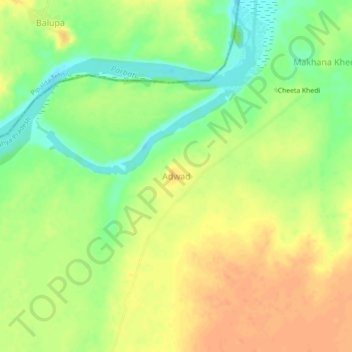 Adwad topographic map, elevation, terrain