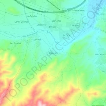 El Rincón topographic map, elevation, terrain