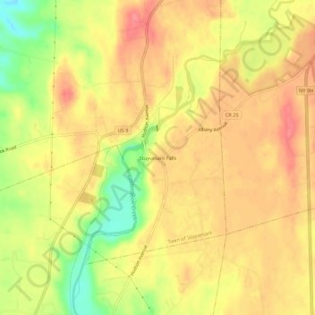 Stuyvesant Falls topographic map, elevation, terrain