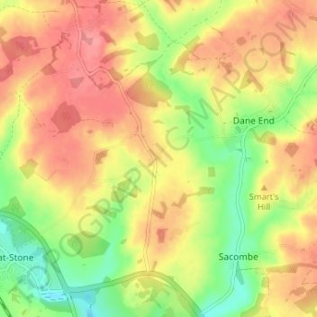 Whempstead topographic map, elevation, terrain