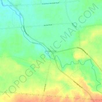 Westville Center topographic map, elevation, terrain