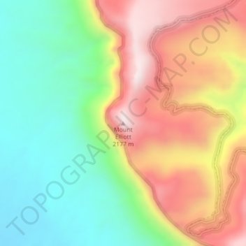 Mount Elliott topographic map, elevation, terrain