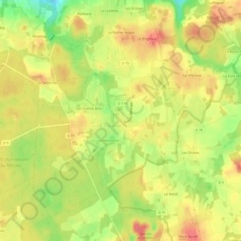 Le Village topographic map, elevation, terrain