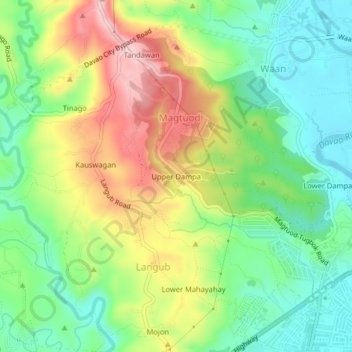 Upper Dampa topographic map, elevation, terrain