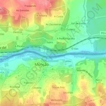 Morraceira topographic map, elevation, terrain
