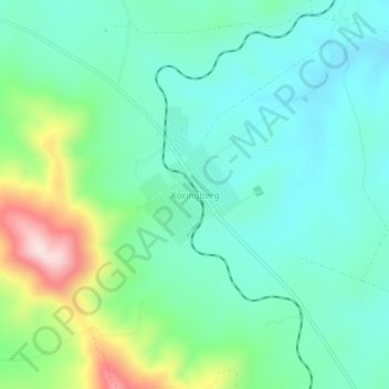 Koringberg topographic map, elevation, terrain