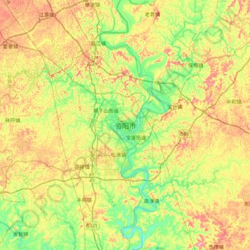 Ziyang topographic map, elevation, terrain