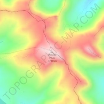 Delano Peak topographic map, elevation, terrain