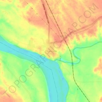 Tilakvada topographic map, elevation, terrain