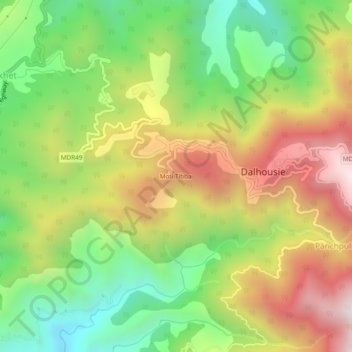 Moti Tibba topographic map, elevation, terrain